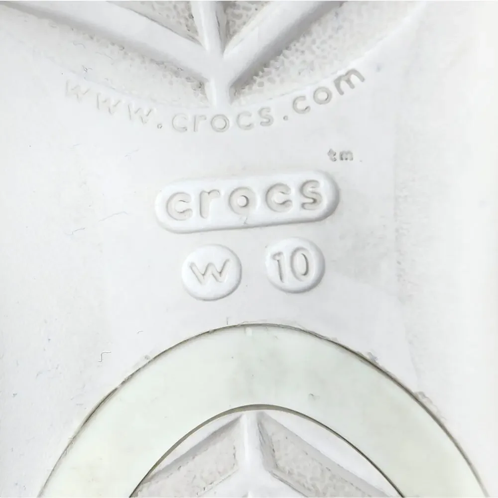 Crocs Serena Flower Embellished Flat T-Strap Sandal Women 10 Ivory and Cream - Picture 14 of 14